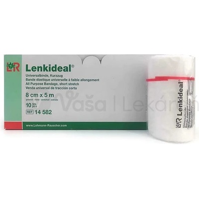 Lenkideal Elastický krátkoťažný obväz 8 cm x 5 m 1 elastické ovínadlo