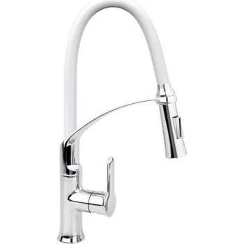 Image 1 of Кухненски смесител с гъвкава лебедка (чучур) fala 2, бял (euro 75676)