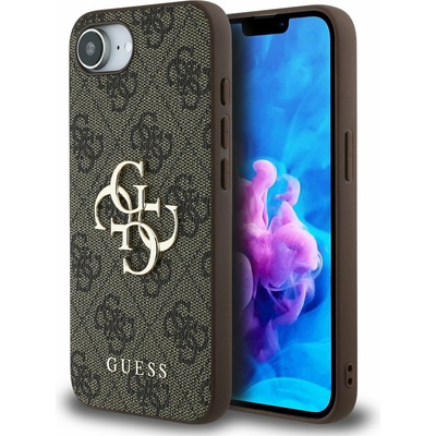 GUESS PU 4G Метален лого Заден капак за iPhone 16e Кафяв Guess | Cheren | ЖЕНИ | UNI