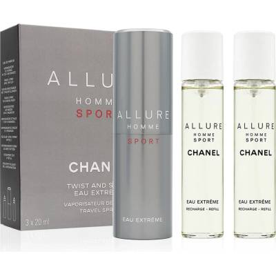CHANEL Allure Sport Eau Extreme toaletná voda pánska Twist and Spray 3 x 20 ml