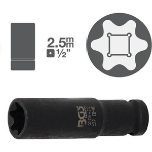 BGS technic Дълги ударни вложки 1/2" E-Torx - от 10.90лв