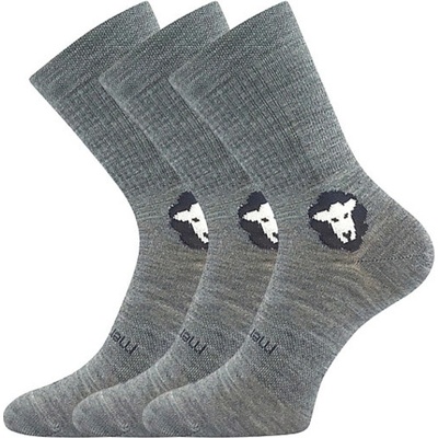 Voxx Barefootan ponožky s merino vlnou 3 páry světle šedá