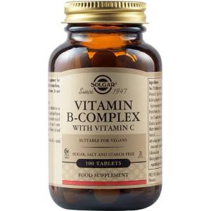 Solgar Vitamin B-Complex with Vitamin C, 100 таблетки, Solgar