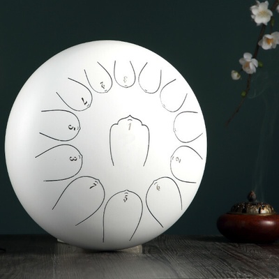 Tongue drum 12" 30cm 13 tónov C-dur Biely s príslušenstvom