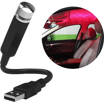 DAMPOD SHOP Projektor laserový hviezdny efekt svetlo LED vnutorný 21,5 cm červená