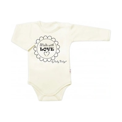 Body dlhý rukáv Baby Nellys Made with love ecru