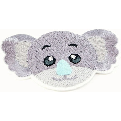 Nažehľovacia záplata - Koala s farebným nosom - rozmer 7 cm x 5 cm Tyrkysová koala