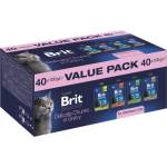 Brit Premium by Nature Cat - икономична опаковка за възрастни кастрирани котки, 40 x 100 г (нежни парченца в сос)