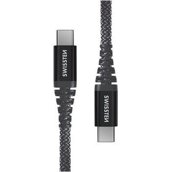 Swissten 71542010 Kevlar USB-C / USB-C, 1,5m, černý