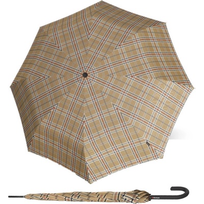Knirps T.760 check beige elegantní holový vystřelovací deštník béžový