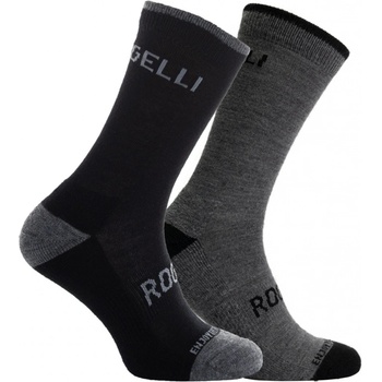 Rogelli Funkčné zimné ponožky MERINO 2 páry čierne a šedé
