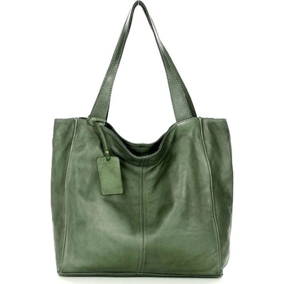 Mazzini Marco kožená shopper kabelka v102g zelená