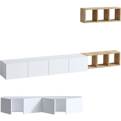 Obývací stěna Pia White and Oak