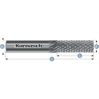 Karnasch 116002017 | Tvrdokovová rotačná fréza s čelným ozubením pre GFK, CFK 6,0x25x6-75 mm