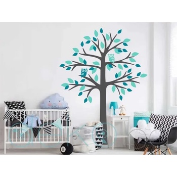 Image 1 of Дърво с 2 цвята листа и сови (3172)