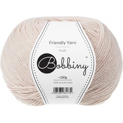 Bobbiny bavlněná příze FRIENDLY YARN 1,5mm nude
