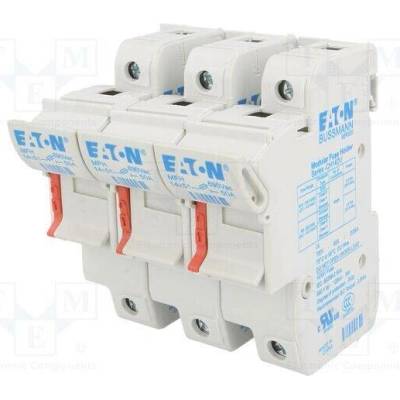 BUSSMANN CH143DU Zásuvka; 14x51mm; na přípojnici DIN; 50A; 690VAC; Póly: 3; 750VDC