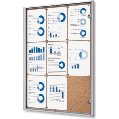 Jansen Display Economy interiérová korková vitrína 9 x A4