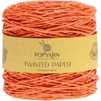 POPYARN Papírová příze Twisted paper B506 - oranžová, 250g 255m