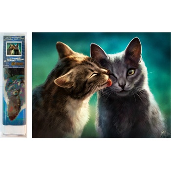 Norimpex - Puzzle Diamant painting: Cat love 30x40cm - 1 - 39 piese