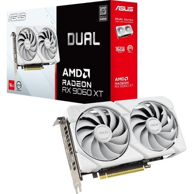 Видео карта AMD Radeon RX 9060 XT, 16GB, Asus Dual White Edition, PCI-E 5.0, GDDR6, 128-bit, DisplayPort, HDMI (90YV0LG3-M0NA00)