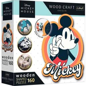 Trefl Дървен пъзел 160 части - Ретро Мики Маус / Disney Mickey Mouse and Friends (20191)