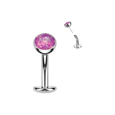 Šperky4U obrácený Push In piercing do pupíku titan růžová TIT1232-OP22