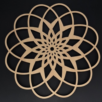 Amadea Dřevěné prostírání kulaté mandala masivní dřevo 33cm