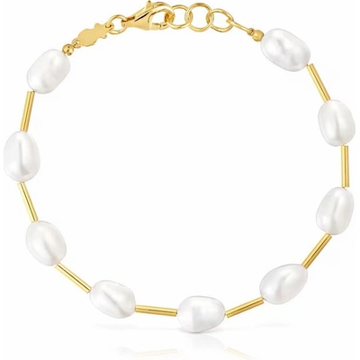 Tous Elegantní pozlacený náramek s pravými perlami Gloss 1004121300
