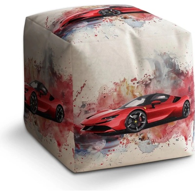 Sablio Taburet Cube Ferrari Paint: 40x40x40 cm