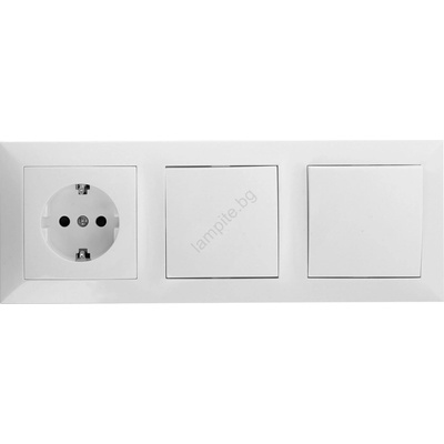 Aigostar - К-кт 2x Домашен превключвател с букса 1x16A/250V SCHUKO (AI0524)