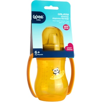 Wee Baby Преходна чаша с дръжки Wee Baby - Galaxy, PP, 250 ml, жълта (754)