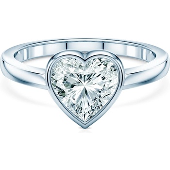 SAVICKI Годежен пръстен Pure: бяло злато, лабораторен диамант с шлифовка "сърце
