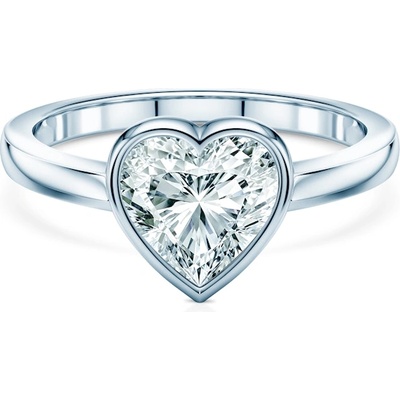SAVICKI Годежен пръстен Pure: бяло злато, лабораторен диамант с шлифовка "сърце