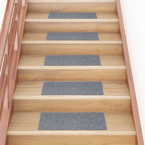 vidaXL Изтривалки за стълби, самозалепващи се, 15 бр. , 60x25 см, светлосиви, правоъгълни