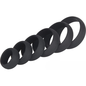 SuperLove Premium Wide Silicone Erection Cock Ring Kit Black