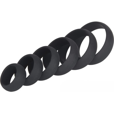 SuperLove Premium Wide Silicone Erection Cock Ring Kit Black