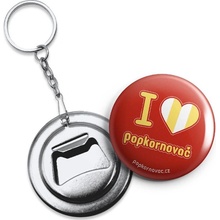 Prívesok na kľúče s otvírákem I love Popkornovač