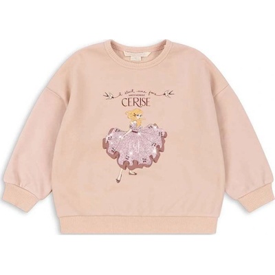 Konges Sløjd Dětská mikina LOU GLITTER SWEATSHIRT OCS béžová s potiskem KS101562