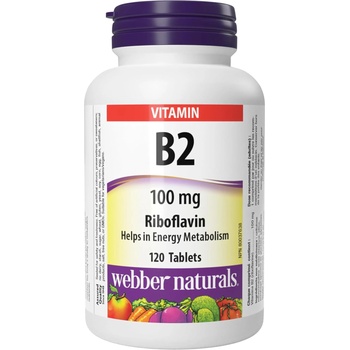 Webber Naturals Vitamin B2, 100 mg, 120 таблетки, Webber Naturals (3931 WN)