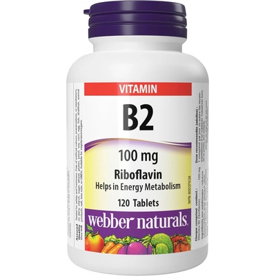 Webber Naturals Vitamin B2, 100 mg, 120 таблетки, Webber Naturals (3931 WN)