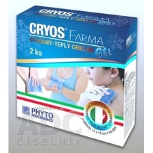 CRYOS FARMA gélové vankúšiky studený alebo teplý obklad pri poraneniach 12 x 12 cm 2 ks