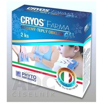 CRYOS FARMA gélové vankúšiky studený alebo teplý obklad pri poraneniach 12 x 12 cm 2 ks