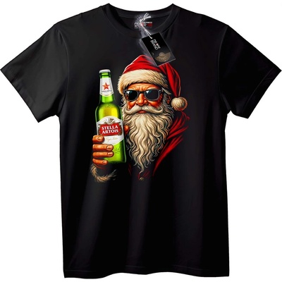 NOONEBRAND Тениска Дядо Коледа със Stella Artois - 2XL, White