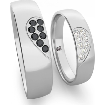 Blink Blink Obrúčky s bielymi a čiernymi kameňmi v polsrdci 8288 BL