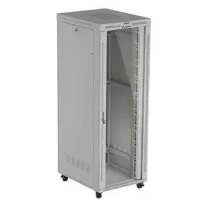 Lanberg Комуникационен шкаф, Lanberg Rack Cabinet 19" Free-Standing 47U/800X1000 (FlAT Pack) With Glass Door LCD Grey V2 (FF01-8047-12SL)