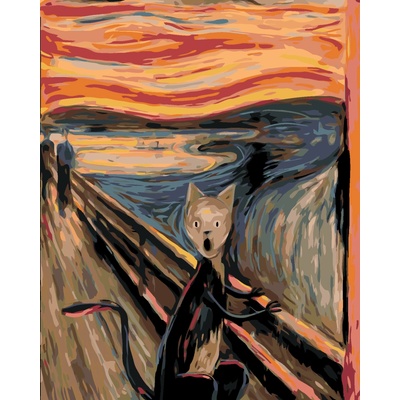 ZUTY Malování podle čísel VÝKŘIK KOCOURA INSPIRACE E MUNCH 40 x 50 cm