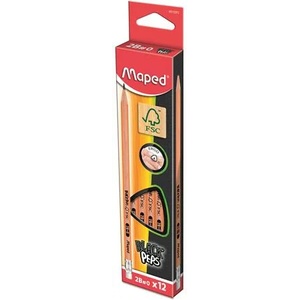 Maped Графитен молив с гума, 2B, триъгълен, MAPED "BlackPeps" 851722FC (851722FC)