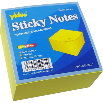 Самозалепващи листчета 75/75мм. 400л. жълти