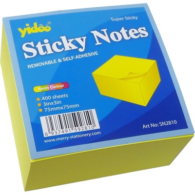 Самозалепващи листчета 75/75мм. 400л. жълти